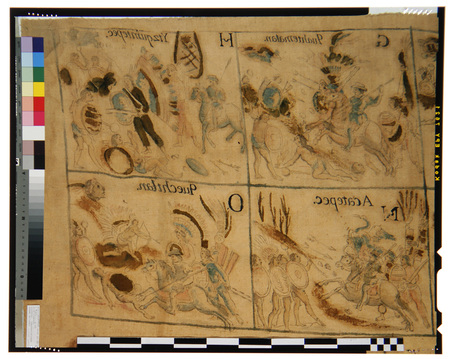 Fotografía de estudio de mediados del siglo XX que presenta un conjunto de mobiliario de sala. Destacan un sofá de tres plazas y un sillón individual tapizados en piel roja, dispuestos sobre una alfombra de motivos orientales. La composición se complementa con una mesa lateral, una lámpara de mesa y dos grabados de barcos de vapor en la pared.